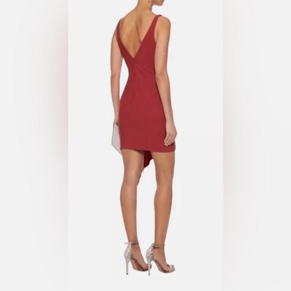 NWT Cinq a Sept Mallory Ruffle dress in Redwood, a rust/red color - Picture 3 of 14